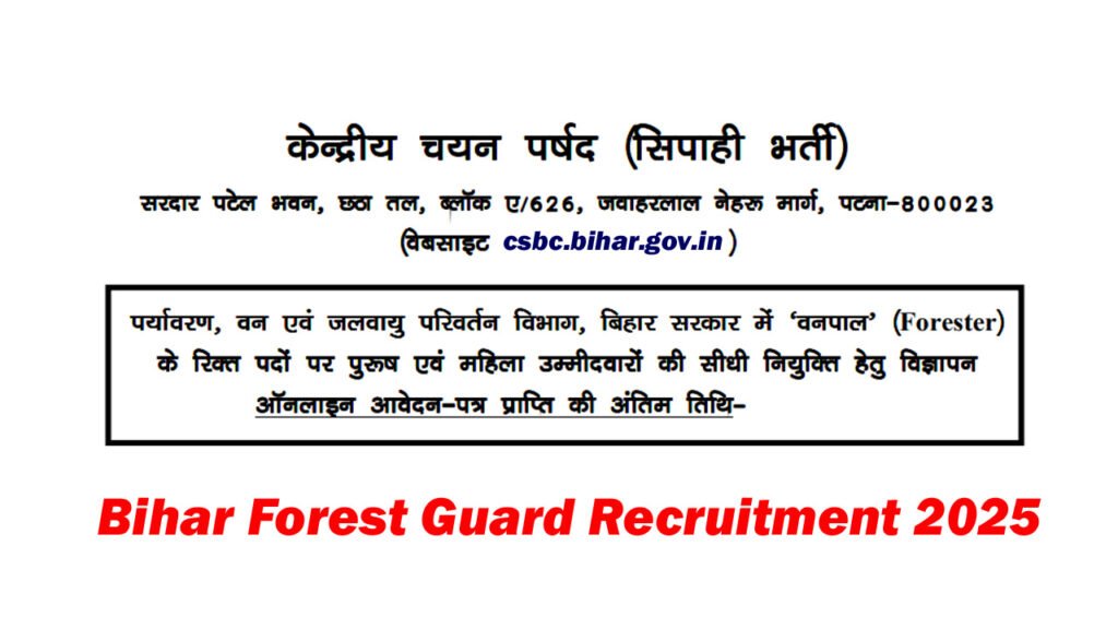 Bihar Forest Guard Recruitment 2025