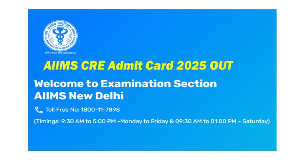 AIIMS CRE Admit Card 2025