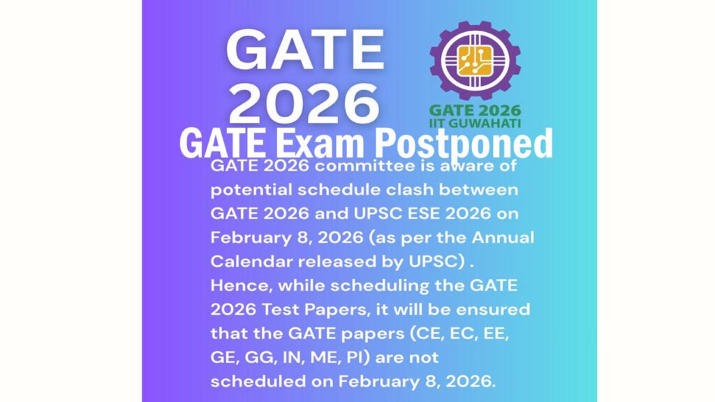 GATE Exam Postponed 2026